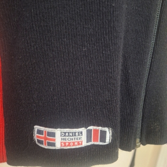 Vintage Daniel Hechter Sport zip Knit sweater SZ M - Picture 2 of 8